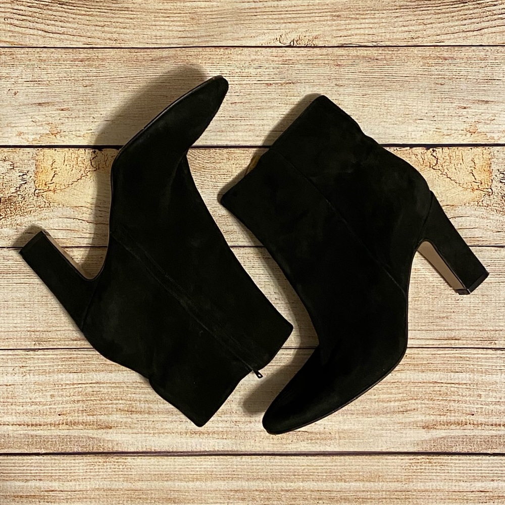 J. Crew Black Suede Boots, 8.5 M, Made in Italy.